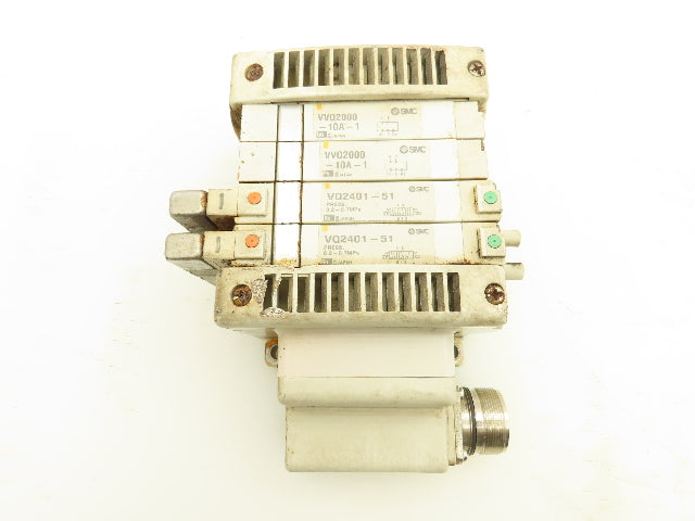 SMC VVQ2000-10A-1 VQ2401-51 Pneumatic Solenoid Valve 4-Station Manifold Block