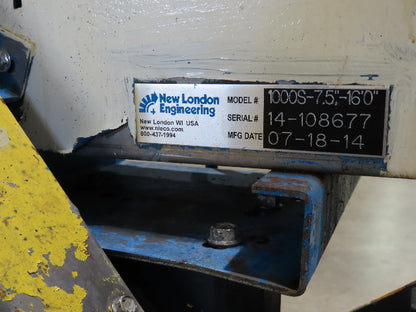 New London Engineering 7.5"x16' Plastic Roller Belt Accumulating Conveyor 30 FPM