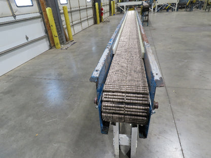 New London Engineering 7.5"x16' Plastic Roller Belt Accumulating Conveyor 30 FPM