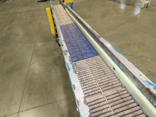 New London Engineering 7.5"x14' Plastic Roller Belt Accumulating Conveyor 20 FPM