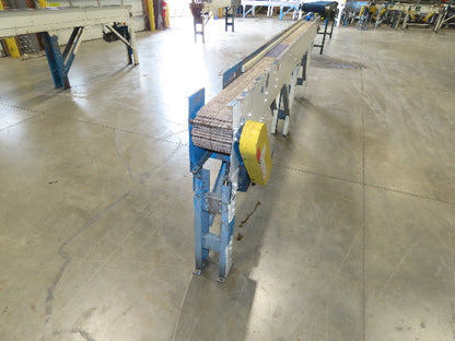 New London Engineering 7.5"x14' Plastic Roller Belt Accumulating Conveyor 20 FPM