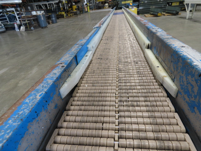 New London Engineering 7.5"x14' Plastic Roller Belt Accumulating Conveyor 20 FPM