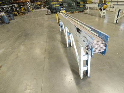 New London Engineering 7.5"x14' Plastic Roller Belt Accumulating Conveyor 20 FPM