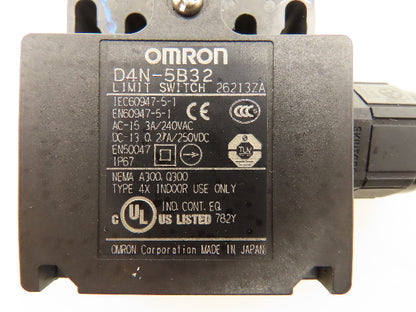 OMRON D4N-5B32 Safety Limit Switch AC 240VAC DC 250VDC 27A Lot Of 2