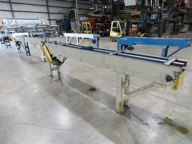 New London Engineering 12"x12' 6 Plastic Roller Belt Accumulating Conveyor 25FPM