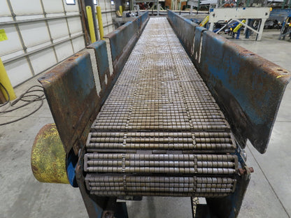 New London Engineering 12"x12' 6 Plastic Roller Belt Accumulating Conveyor 30FPM