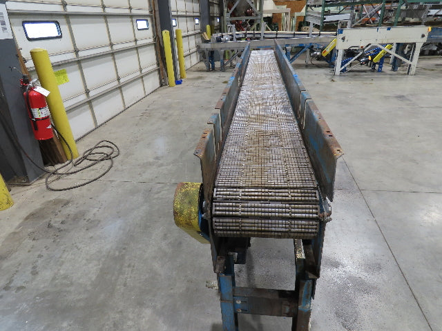 New London Engineering 12"x12' 6 Plastic Roller Belt Accumulating Conveyor 30FPM