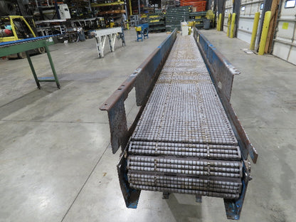 New London Engineering 12"x12' 6 Plastic Roller Belt Accumulating Conveyor 30FPM