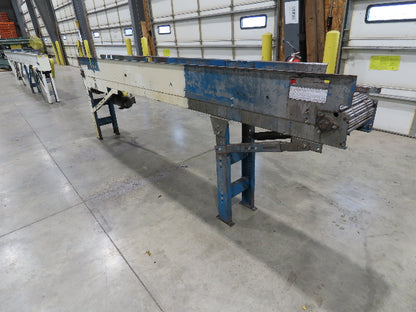 New London Engineering 12"x12' 6 Plastic Roller Belt Accumulating Conveyor 30FPM