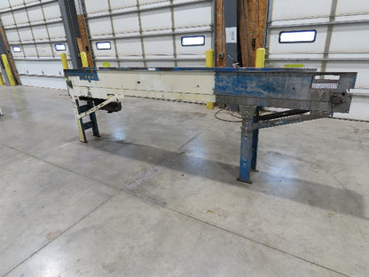 New London Engineering 12"x12' 6 Plastic Roller Belt Accumulating Conveyor 30FPM
