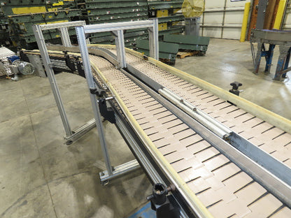 7.5"x 16'  Plastic Belt Side by Side S-Curve Conveyor Aluminum Adj Height 33 FPM