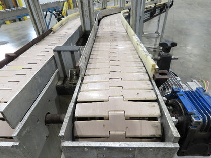 7.5"x 16'  Plastic Belt Side by Side S-Curve Conveyor Aluminum Adj Height 33 FPM