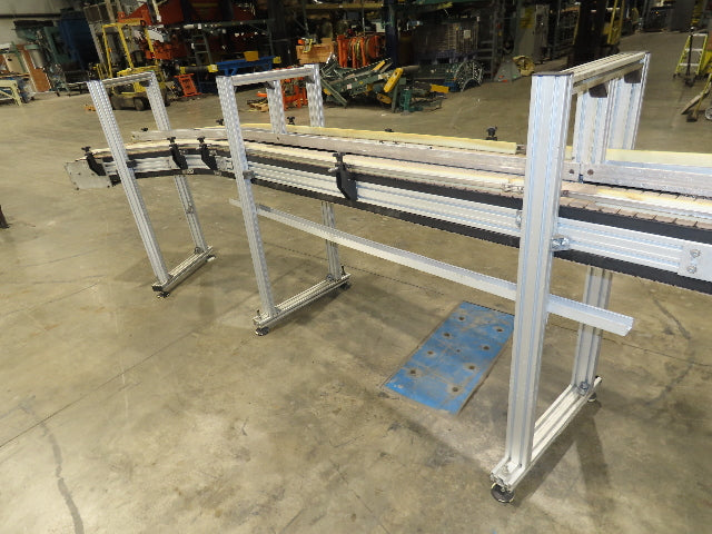 7.5"x 16'  Plastic Belt Side by Side S-Curve Conveyor Aluminum Adj Height 33 FPM