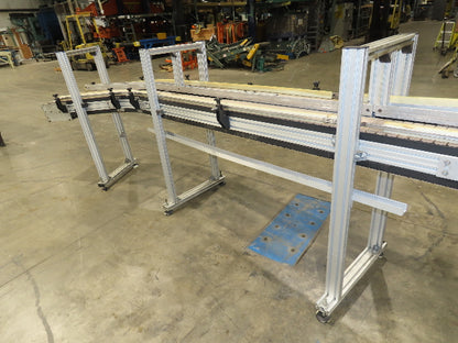 7.5"x 16'  Plastic Belt Side by Side S-Curve Conveyor Aluminum Adj Height 33 FPM