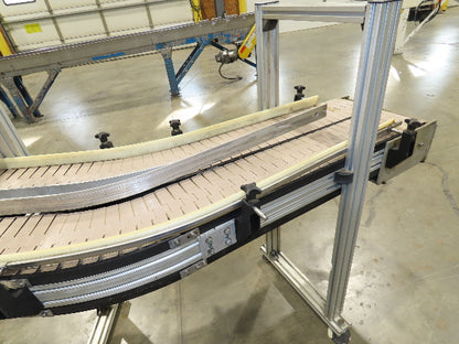 7.5"x 16'  Plastic Belt Side by Side S-Curve Conveyor Aluminum Adj Height 33 FPM