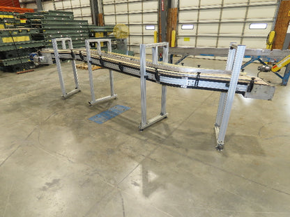 7.5"x 16'  Plastic Belt Side by Side S-Curve Conveyor Aluminum Adj Height 33 FPM