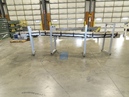 7.5"x 16'  Plastic Belt Side by Side S-Curve Conveyor Aluminum Adj Height 33 FPM