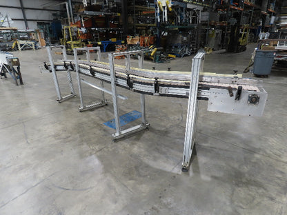 7.5"x 16'  Plastic Belt Side by Side S-Curve Conveyor Aluminum Adj Height 33 FPM