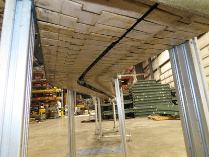 7.5"x 16'  Plastic Belt Side by Side S-Curve Conveyor Aluminum Adj Height 33 FPM
