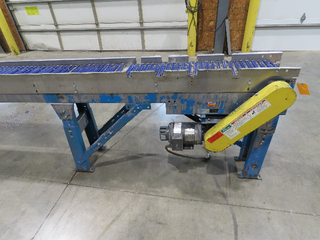 New London Engineering 10"x 14' 9" Plastic Tabletop Belt Conveyor 45° End 30FPM