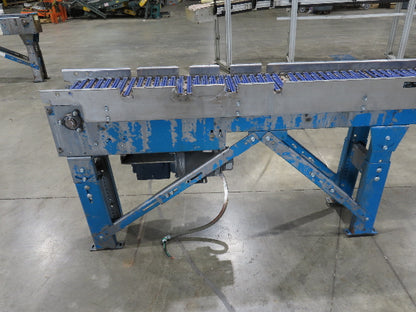 New London Engineering 10"x 14' 9" Plastic Tabletop Belt Conveyor 45° End 30FPM