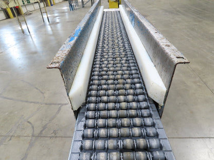 New London Engineering 8"x 6' 6" Plastic Roller Belt Accumulating Conveyor 30FPM