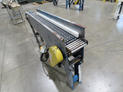 New London Engineering 8"x 6' 6" Plastic Roller Belt Accumulating Conveyor 30FPM