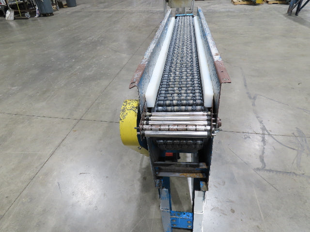 New London Engineering 8"x 6' 6" Plastic Roller Belt Accumulating Conveyor 30FPM