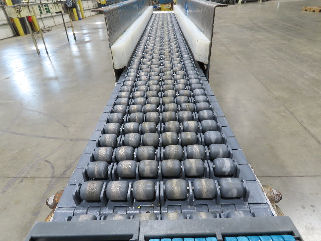 New London Engineering 8"x 6' 6" Plastic Roller Belt Accumulating Conveyor 30FPM
