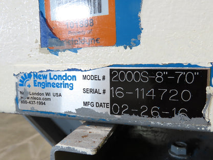 New London Engineering 8"x 7' Plastic Roller Belt Accumulating Conveyor 30FPM