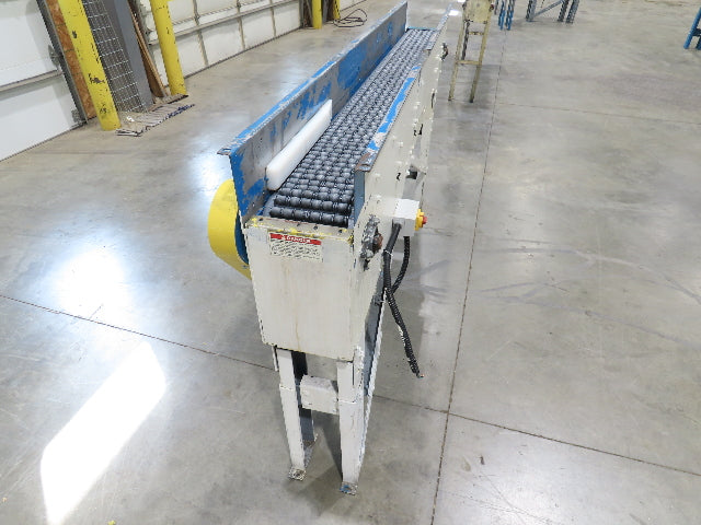 New London Engineering 8"x 7' Plastic Roller Belt Accumulating Conveyor 30FPM