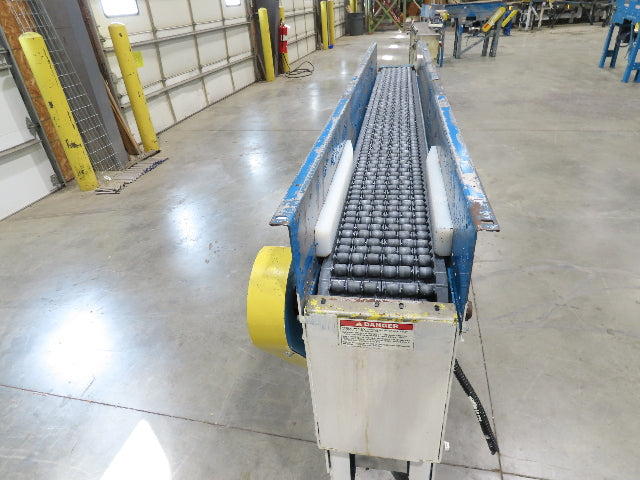 New London Engineering 8"x 7' Plastic Roller Belt Accumulating Conveyor 30FPM