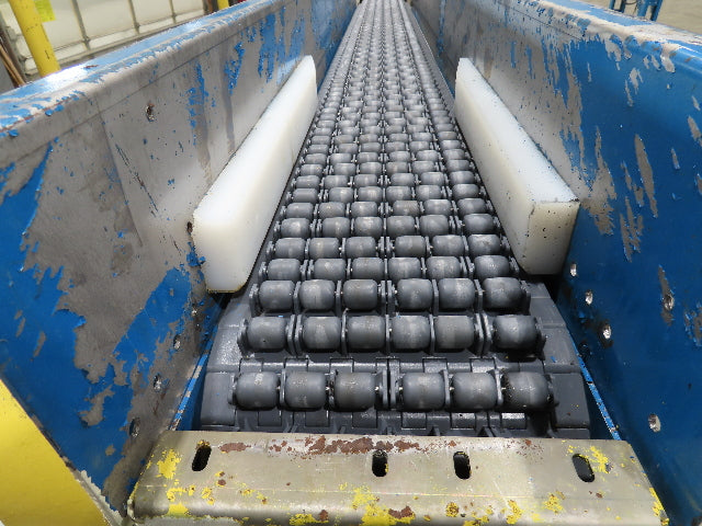 New London Engineering 8"x 7' Plastic Roller Belt Accumulating Conveyor 30FPM