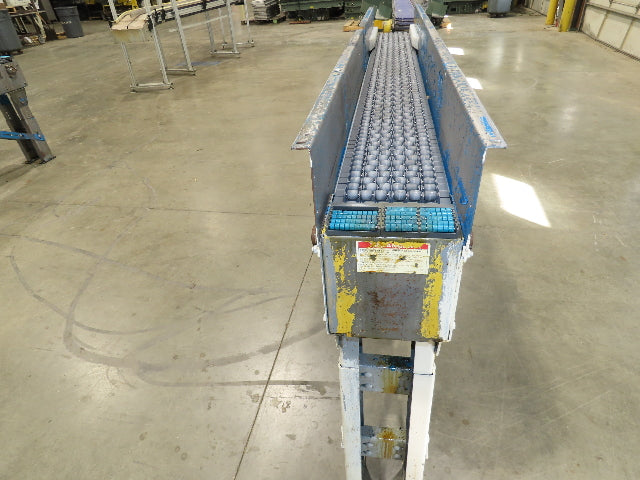 New London Engineering 8"x 7' Plastic Roller Belt Accumulating Conveyor 30FPM