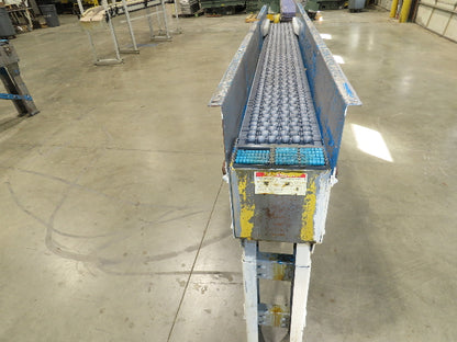 New London Engineering 8"x 7' Plastic Roller Belt Accumulating Conveyor 30FPM