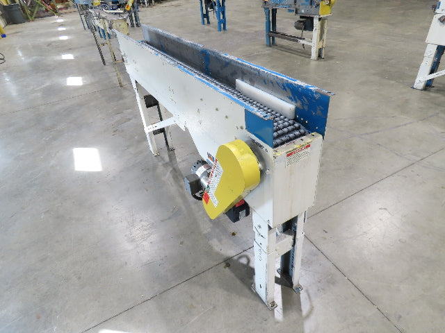 New London Engineering 8"x 7' Plastic Roller Belt Accumulating Conveyor 30FPM