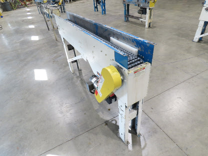New London Engineering 8"x 7' Plastic Roller Belt Accumulating Conveyor 30FPM