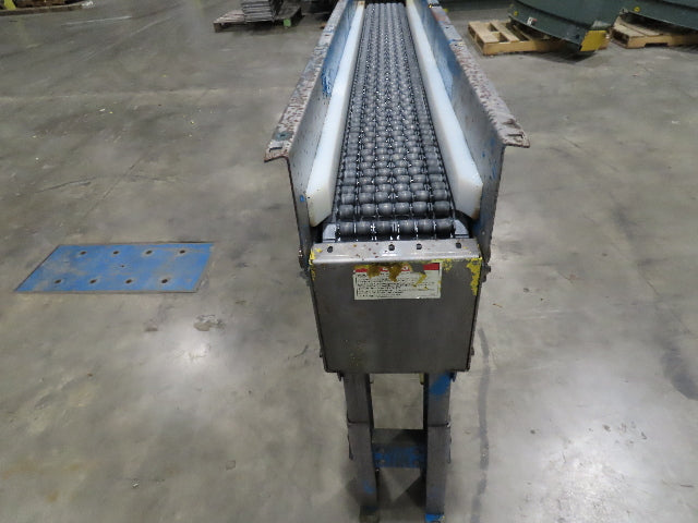 New London Engineering 8"x 6' 6" Plastic Roller Belt Accumulating Conveyor 30FPM