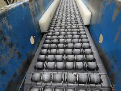 New London Engineering 8"x 5' 6" Plastic Roller Belt Accumulating Conveyor 30FPM