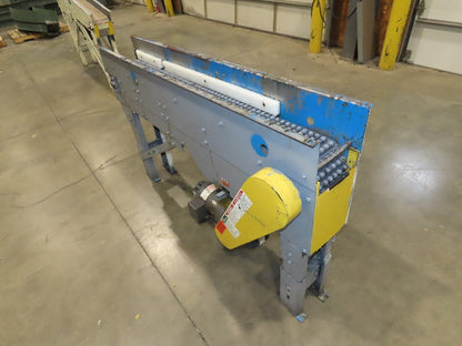 New London Engineering 8"x 5' 6" Plastic Roller Belt Accumulating Conveyor 30FPM