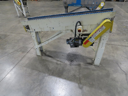 New London Engineering 7.5"x 5' 7" Plastic Tabletop Belt Incline Conveyor 30 FPM
