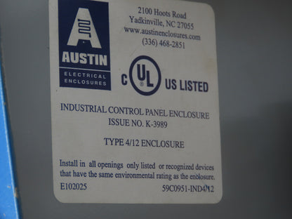 Austin AB-12126JS Electrical Enclosure 12x12x6" Screw Cover JIC Box Lot of 5