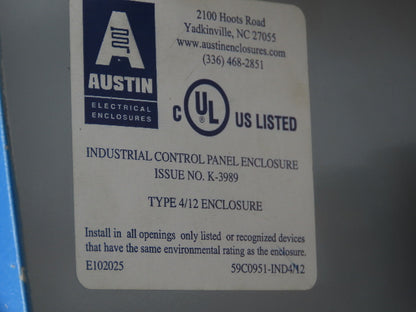Austin AB-12126JS Electrical Enclosure 12x12x6" Screw Cover JIC Box Lot of 5