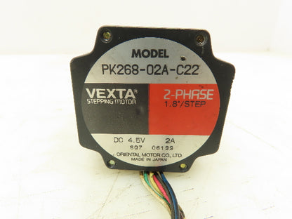 Oriental PK268-02A-C22 VEXTA Stepper Motor 2-PHASE 4.5VDC  1.8° Step Lot of 2