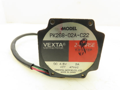 Oriental PK268-02A-C22 VEXTA Stepper Motor 2-PHASE 4.5VDC  1.8° Step Lot of 2