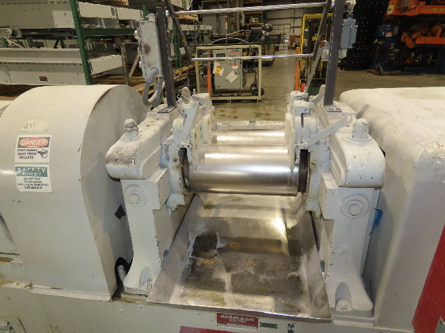 Adamson United 2-Roll Silicone Rubber Mixing Mill 8"x 16" Rollers 15Hp