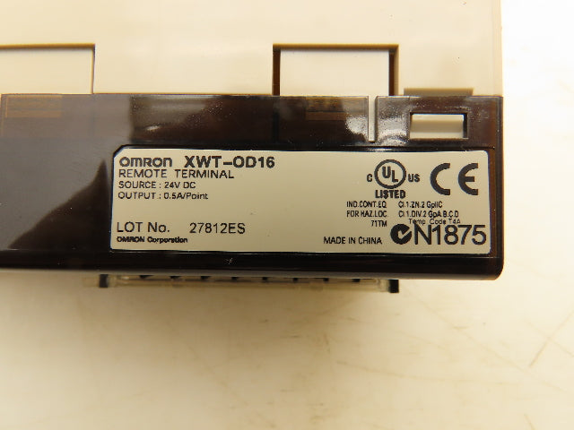 Omron DRT2-ID16 XWT-OD16 Remote Terminal PLC Input Output Module Set