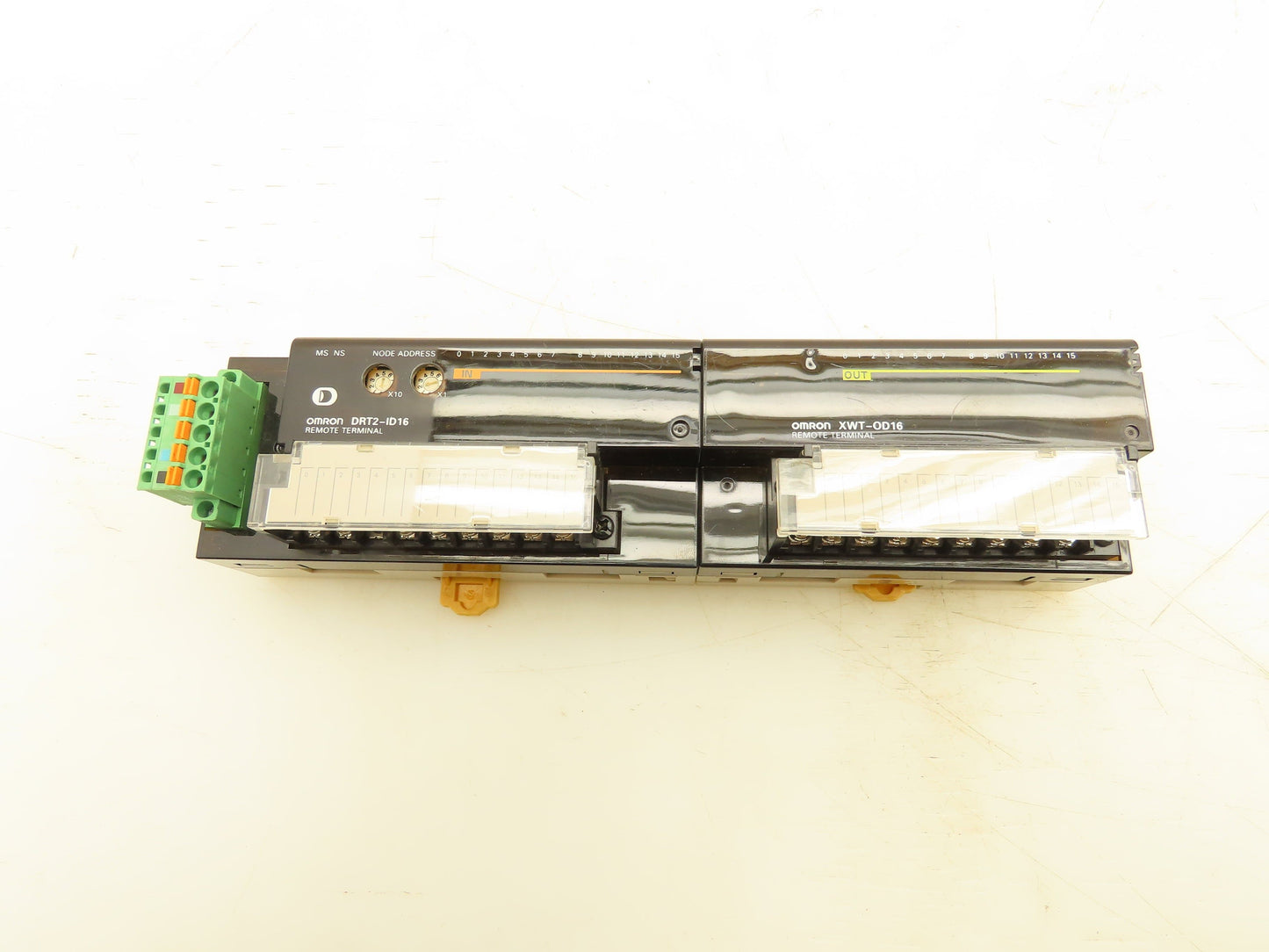 Omron DRT2-ID16 XWT-OD16 Remote Terminal PLC Input Output Module Set