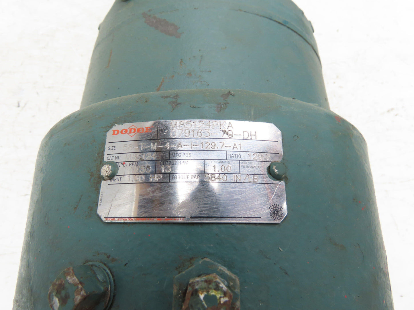 Dodge Reliance Inline Speed Reducer Gearmotor 1Hp 130:1 13 RPM 56C 5840 In/Lb