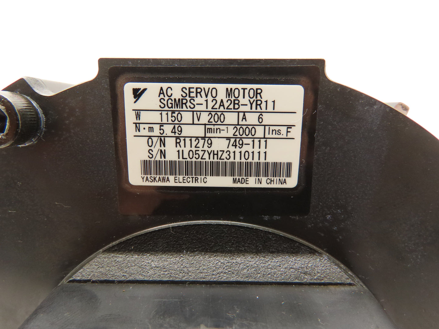 Yaskawa SGMRS-12A2B-YR11 AC Servo Motor 1150W 5.49Nm 2000 RPM Encoder